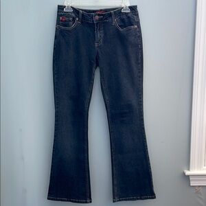 Tilt Flare Stretch Jeans, Dark Wash, Size 3 (Short)